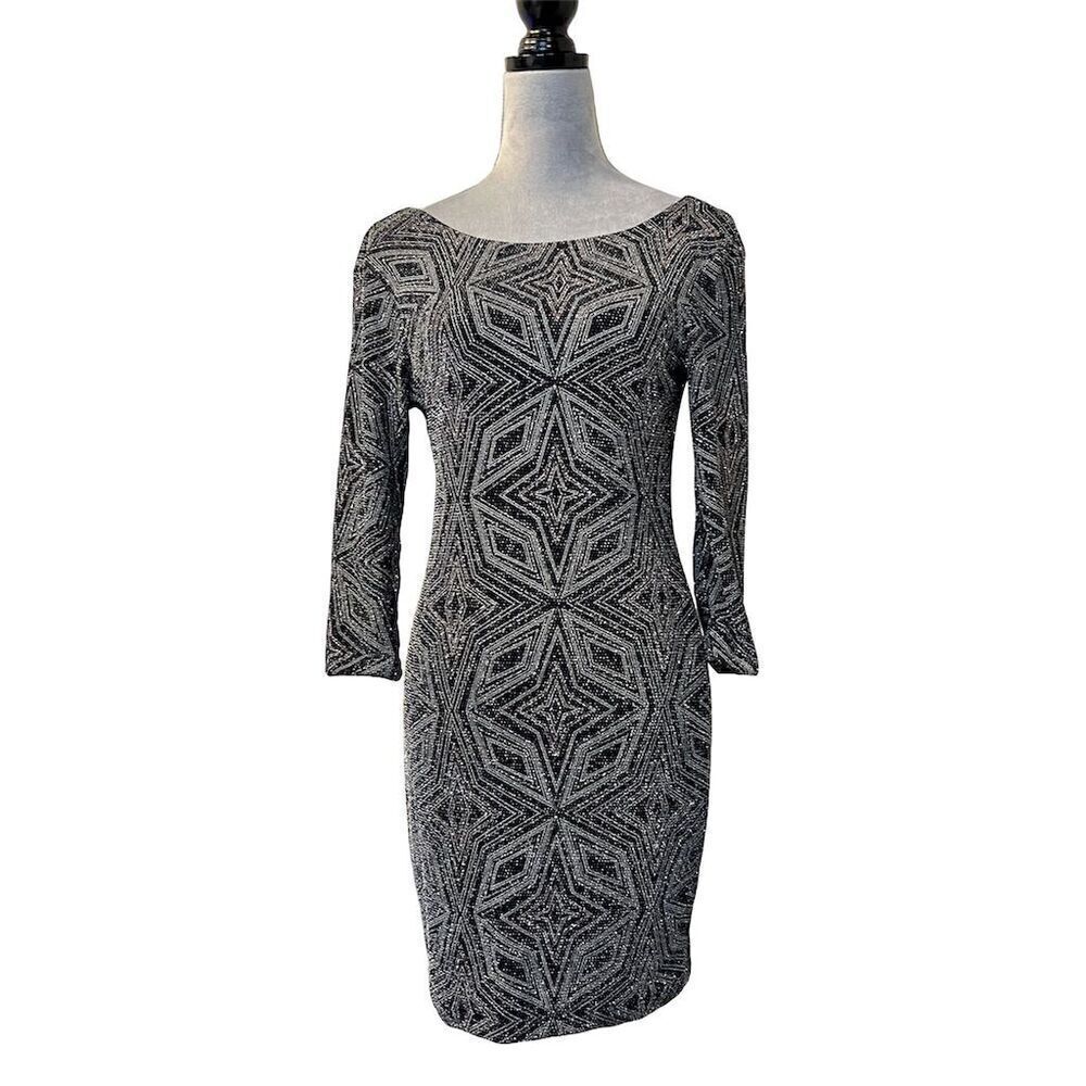 Altar'd State Women's M Black Diamond Pattern Mini Dress Party Cocktail Witchy
